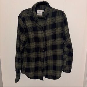 Goodfellow & Co Olive and Black Plaid Shirt